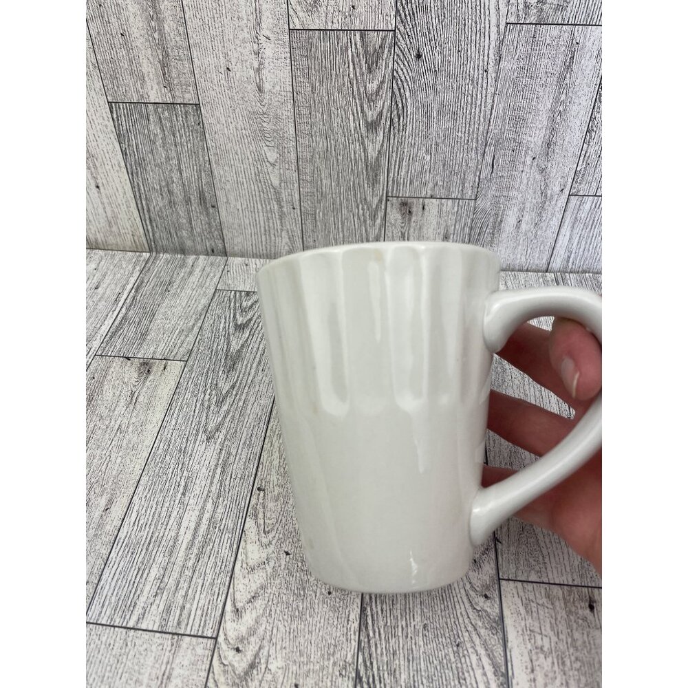 Libby White Ribbed Coffee Mug - Picture 6 of 6